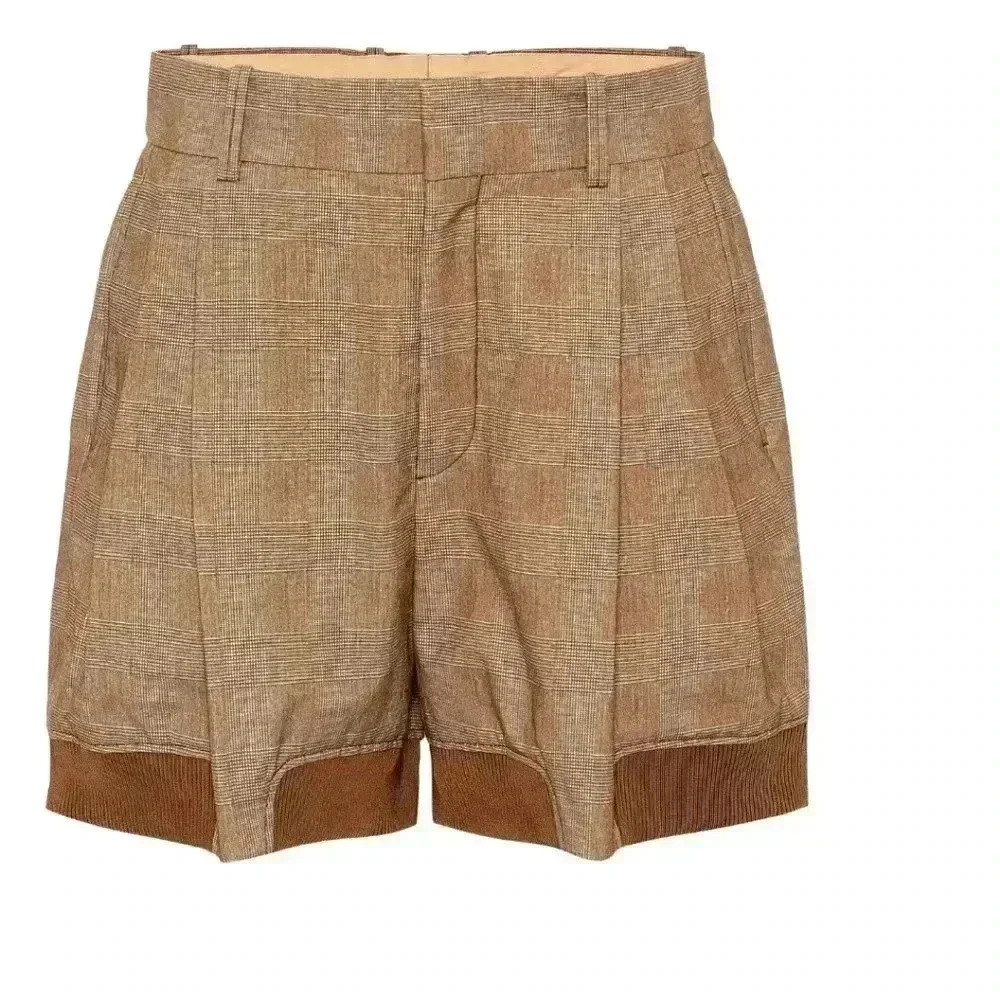 Chloe Brown and Tan Bermudas with Two-Tone Design